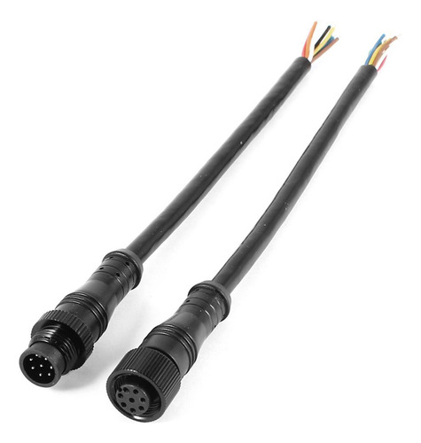 Cable Conector Impermeable De 8 Pines M/f, Negro