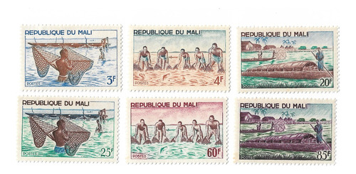 Mali Republica 1965 Pesca Variada Serie 6 Val. Mint 90/95  
