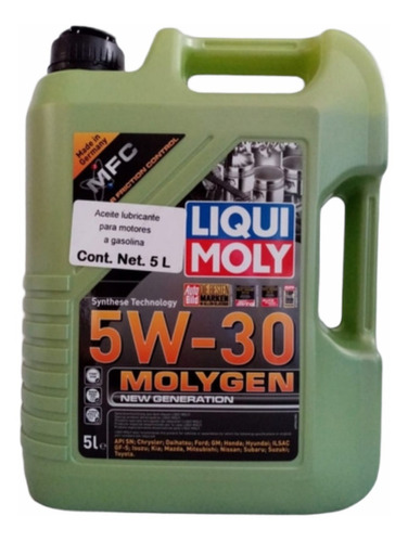 Aceite Motor Liqui Moly 5w30 Molygen Sintético 5 L 30000 Km 