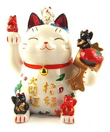Feng Shui Maneki Neko Lucky Cat - Banco De Monedas Para La R