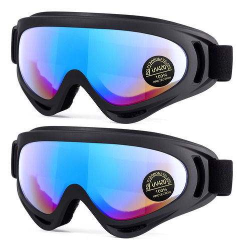 Paquete De 2 Gafas De Nieve Para Esquiar, Gafas De Snowboar.