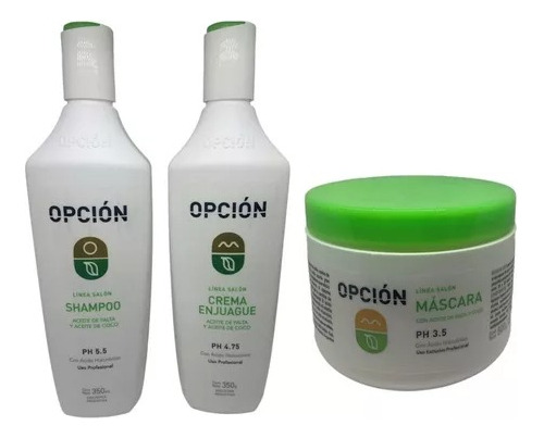 Shampoo + Acondi. +  Mascara Opcion Aceite Palta Coco 350ml