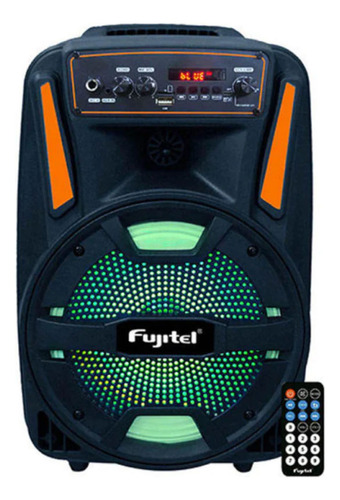 Parlante Fujitel Bluetooth Karaoke Fm Usb Sd 8 Pulgadas Color Negro