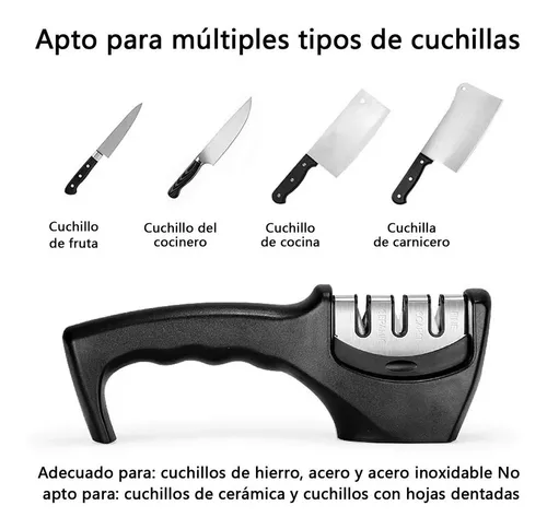 Afilador de cuchillos de cocina de 3 etapas, herramienta profesional para  afilar cuchillos para restaurar cuchillas no dentadas rápidamente, ayuda a