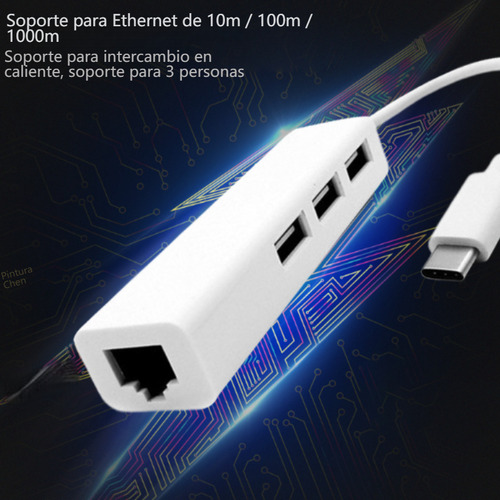 2pcs Adaptador Ethernet Usb Tipo C 3.0 A Rj45 Para Macbook Pro