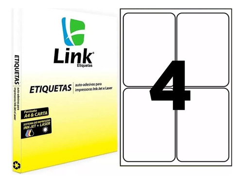 Etiqueta Adesiva A4 98,0mm X 139,0mm Caixa Com 100 Folhas