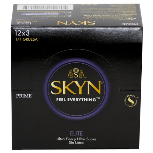 Preservativos Prime Skyn Elite Sin Latex 12 Cajas X 3 Un.