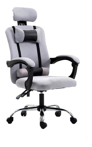 Silla de escritorio Titano Oficina reclinable ergonómica  gris con tapizado de cuero sintético