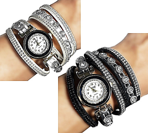 Reloj Strass Piedras Brillos Brilloso Plateado Goma Eva