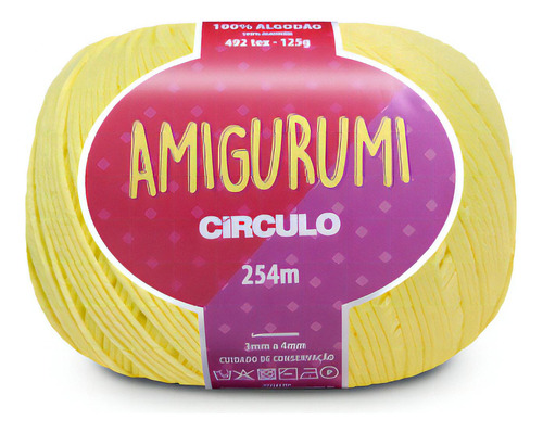 Fio Amigurumi Circulo - 254 M - 125 G- Crochê Cor 1730 - AMARELO-CANDY