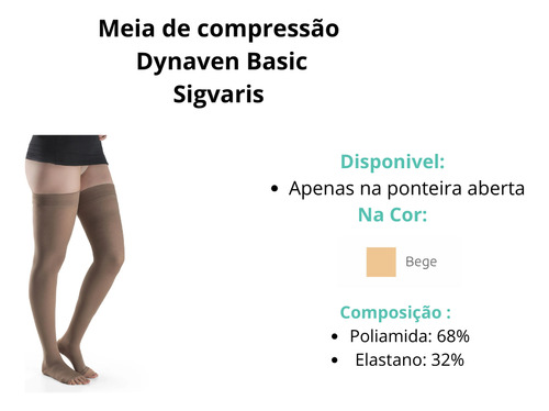 Meia Sigvaris 7/8 Dynaven Basic 972 20-30 Mmhg Bege