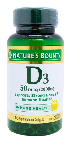 Natures Bounty Vitamina D3 50mcg Suplemento X150c Local