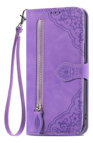 Funda De Piel Con Cierre Abatible Para Moto G8 Play/one Macr