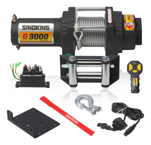 Sinoking Cabrestante De 12 V Cc 3000 Libras Utv Atv Con Cabl