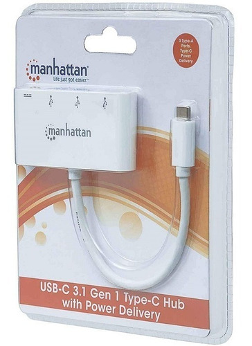 Hub Manhattan Usb-c De 3 Puertos Usb-a Y 1 Puerto Usb-c