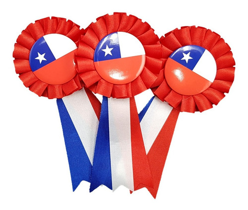 Imagen 4 de 4 de Pack De 12 Escarapela Liston Lasos Fiestas Patrias 23871-21