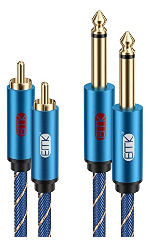 Emk Rca A 1/4 Cable, Doble Rca A Doble 1/4 Pulgadas Ts Stere