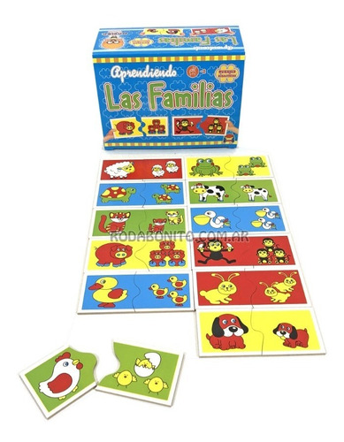 Las Familias Puzzles De Animales En Madera Pintada Banquito