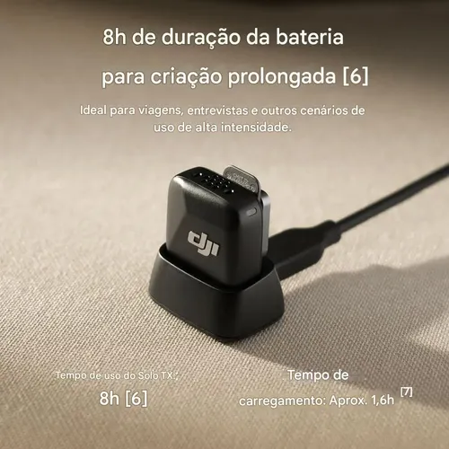 Microfone Dji Mic Mini Transmissor Clip On Bluetooth Cor Preto