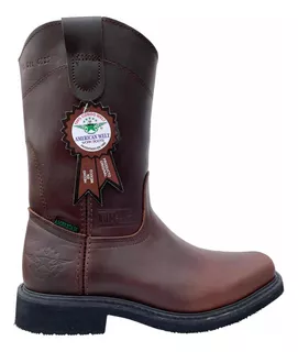 Bota Industrial Vaquera Uso Rudo Piel Suela Hule American Wl