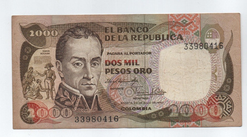 Billete 2000 Pesos Oro 1983 
