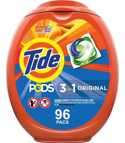 Tide Pods Original Scent 96 Unidades, Detergente Ropa