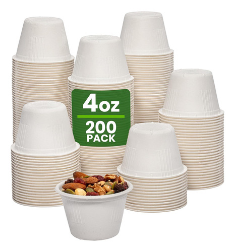 Paquete De 200 Vasos Desechables De Condimentos 100% Compost