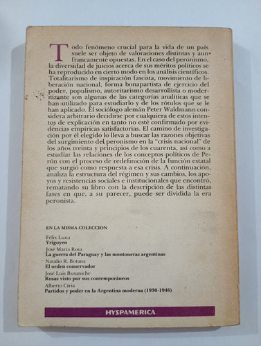 El Peronismo 1943-1955 (peter Waldmann) (Usado)