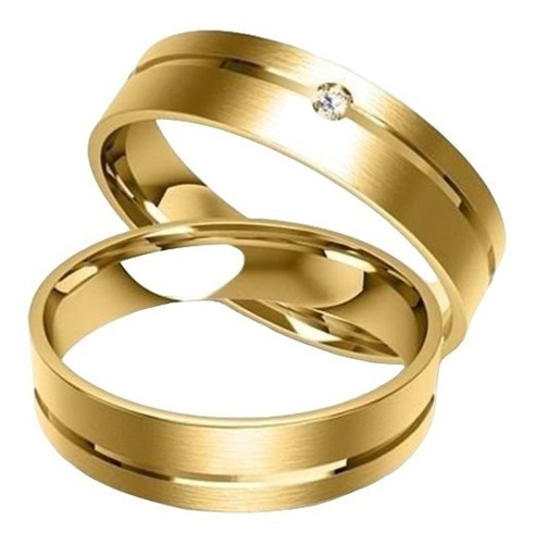 Alianças De Ouro 18k 5mm 7 Gramas Com Diamantes Casamento