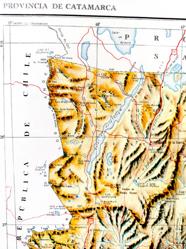 Mapa 1954 Provincia De Catamarca Plano Carta Color Peronismo (Usado)