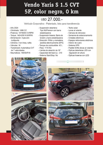 Toyota Yaris S 1.5 CVT 5P