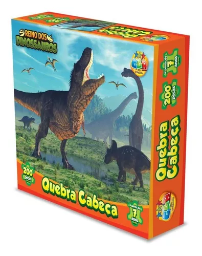 Quebra cabeça Reino dos Dinossauros 200 peças