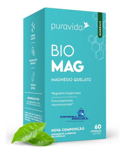 Bio Magnesio Puravida 60 Cápsulas De 1200mg