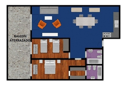 Imagen 2 de 12 de Departamento 3 Amb Al Frente A Estrenar Balcon Terraza Suite