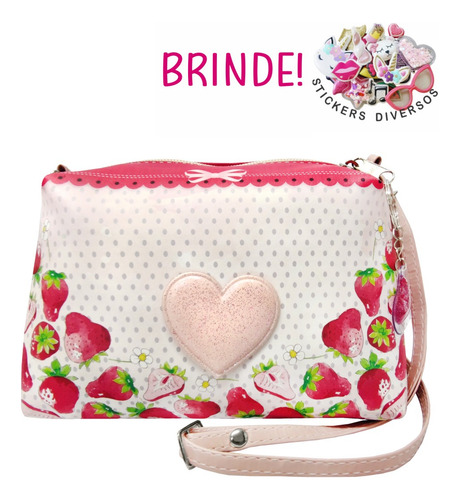 Bolsa Feminina Infantil Moranguinhos, Magicc Bolsas MI-087