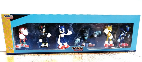 Set X 6 Figuras De Sonic Hedgehog En Caja 