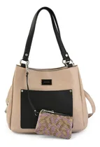 Comprar Cartera  Amphora Nimri Dos Asas Diseño Liso De Símil Cuero  Taupe Asas Color  Taupe