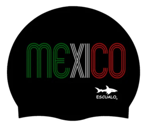 Gorras Natación Adulto Modelo Mexico Tricolor Negro Escualo