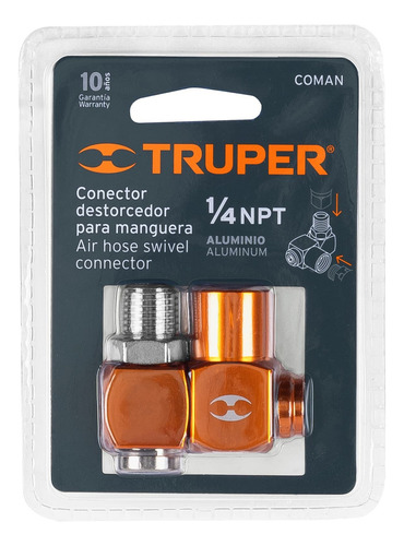 Destorcedor Manguera Aire Comprido Para 1/4 Npt Truper 19086