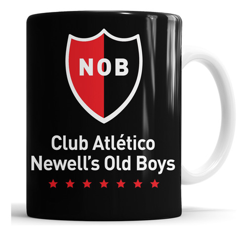 Taza Newells Old Boys  Negra  Cerámica