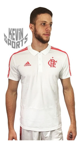 Camisa Polo Original Flamengo adidas 2018 Branca  Cd6269