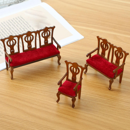 1:12 Silla De Muñeca A Escala Decoración Silla Doble