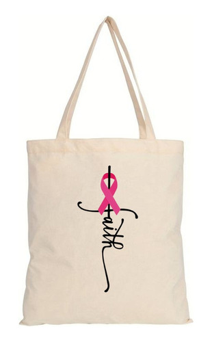 Bolsa Tote Bag Personalizada Octubre Rosa Cancer De Mama