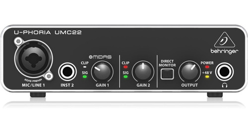 Interface Behringer Umc22 De Audio Usb 2 Canales Interfaz