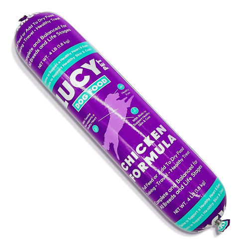 Lucy Pet Products Chicken Formula Dog Food Roll 4 Lb, Carnos