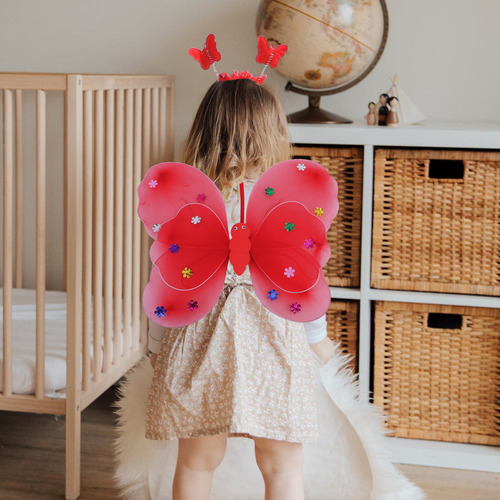 Diadema De Doble Capa Con Alas De Hadas Para Niñas, 3 Unidad