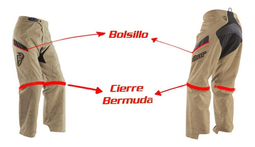 Imagen 2 de 2 de Conjunto Enduro Thor Con Bolsillo Y Se Hace Bermuda