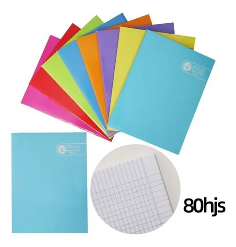 Cuaderno College 80hjs Liso Caligrafia Vertical - 8 Unidades