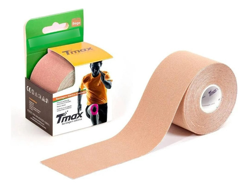 Bandagem Elástica Adesiva Funcional Kinesio Tmax Bege