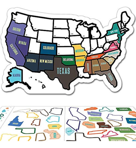 Etiqueta Engomada Del Estado De Rv Mapa De Viaje 13 X 17 Est